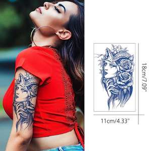 Eco Friendly hombres mujeres arte corporal medio brazo <span class=keywords><strong>pierna</strong></span> tatuajes semipermanentes impermeable manga temporal tatuaje pegatina - Product Image 5