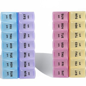 Pill Storage Case 14 Compartments Weekly Organizer Portable Medicine Box With Cover For Daily Use - Product Image 5