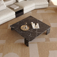 Couchtisch Quadratisch Marmor Italienisch Leichter Luxus Modern Rund Minimalistisch für Wohnzimmer Villa und Haushalt SGM1019