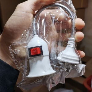 Manguera de acero inoxidable <span class=keywords><strong>E27</strong></span> Tapón de rosca Portalámparas <span class=keywords><strong>Enchufe</strong></span> de cable de la UE con cable Precio de fábrica Soporte de luz Blub Venta al por mayor Venta caliente - Product Image 4
