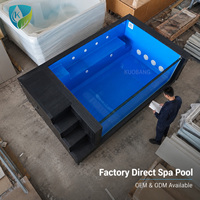 Piscine hors sol en fibre de verre de 20 pieds ou 40 pieds avec fenêtre en acrylique, piscine préfabriquée pour la maison, la villa ou le complexe hôtelier