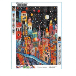 Peinture Diamant ORIGINAL Cartoon Town 30 x 40 cm, Kit de Mosaïque DIY 5D à Diamants Ronds, Rectangulaire, Sans Cadre, Cadeau pour Adultes - Product Image 3