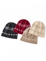 Bonnet tricoté jacquard Fair Isle décontracté pour homme et femme, idéal pour l'extérieur et pour rester au chaud en automne et en hiver (vente en gros)