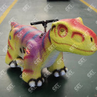Trottinette mécanique dinosaure de dessin animé, voiture à monnayeur pour enfants, manège animal pour parc extérieur