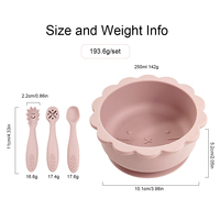 Ensemble de vaisselle pour tout-petits en silicone de qualité alimentaire, incassable, avec bol à ventouse puissante et cuillères pliables