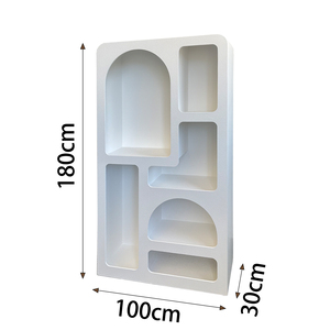 Expositor de arco Mdf Gabinete de madera Dormitorio Esquina Piso Almacenamiento Estantería Dormitorio Muebles de madera blanca Gabinetes de sala de estar - Product Image 5