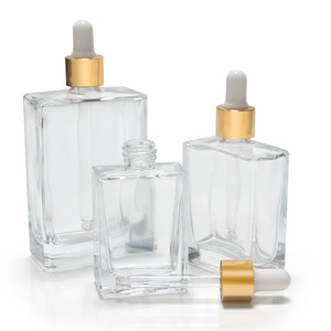 Tùy chỉnh rỗng 50ml rõ ràng tím vuông độc đáo hương thơm nước hoa tinh dầu Chai Thủy Tinh Huyết thanh Chai nhỏ giọt bao bì chai - Product Image 1