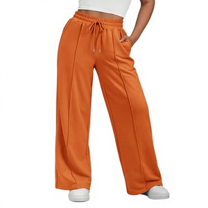 Factory Direct Wholesale OEM Women's Wide Leg Sweatpants High Waisted Baggy Pants Fashion Teen Girl Drawstring Athletic Joggers - Product Image 1