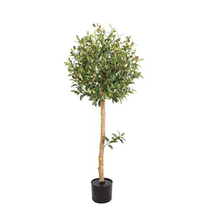 Ball shape plastic plants tree thick faux artificial olive tree