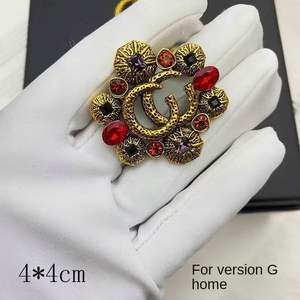 Broche Vintage de Doble Letra con Piedra Natural y Aleación Chapada en Oro Rosa, Pin Retro de Lujo para Ropa Unisex, Accesorio de Moda, Regalo - Product Image 6