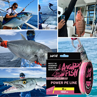 Angryfish 150YD X8 Stränge Geflochtener Draht Super Strong Pink Bunte Smooth Pull Power Angelschnur