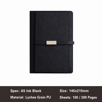Carnet de notes A5 personnalisé en cuir PU, journal d'affaires avec attache pour stylo, cadeau promotionnel, bloc-notes de bureau