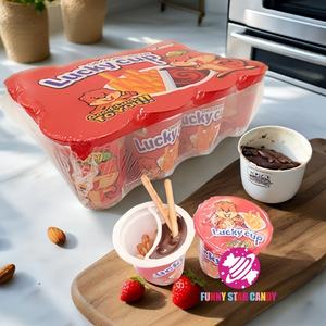 Vente en gros Snack Livraison gratuite Confiture de chocolat sucré Cokies Cup Candy Crispy Biscuit Stick Dip Chocolat - Product Image 1
