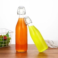 Bouteille en verre pour boissons, bouteille d'eau, bouteille de bière, bouteille de jus en verre avec bouchons à bascule 60ml 100ml 250ml 500ml 750ml 1000ml