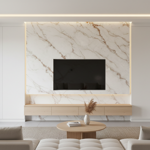 Özel 3D baskılı lüks altın ven kuvars büyük levhalar Modern tasarım yanmaz çevre dostu tezgahı zemin masa üstü duvar - Product Image 6