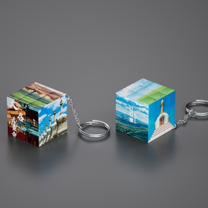 Tùy Chỉnh Cảnh Thành Đô Ảnh Keychain Ma Thuật <span class=keywords><strong>Cube</strong></span> Túi Chainurban Mốc Tùy Chỉnh UV Bóng Kết Thúc Du Lịch Lưu Niệm Phụ Kiện - Product Image 5
