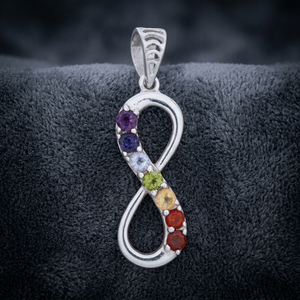 Diseños impresionantes Colgantes vintage de Plata de Ley 925 Encantos al por mayor de calidad extrema Siete dijes de moda de chakra de piedra natural - Product Image 2