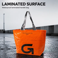 Sac de courses écologique en RPET et PP tissé, 120-140 GSM, avec poignée laminée, personnalisable, vente en gros