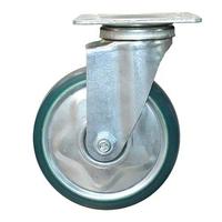 Meilleures ventes de l'usine chinoise Roues pivotantes de 8 "en acier PU Design industriel de style japonais Capacité de chargement de 400kg Vert Moyen