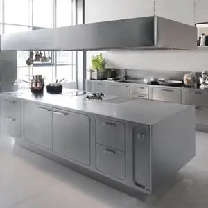 Cucina di lusso isola moderna mobili da cucina Design semplice cucina in acciaio inossidabile