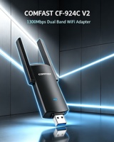 COMFAST CF-924AC V2 Adaptador WiFi Externo USB3.0 de Doble Banda 1300Mbps RTL8812BU 2.4G&5.8G Dongle USB Inalámbrico para Laptop/Escritorio