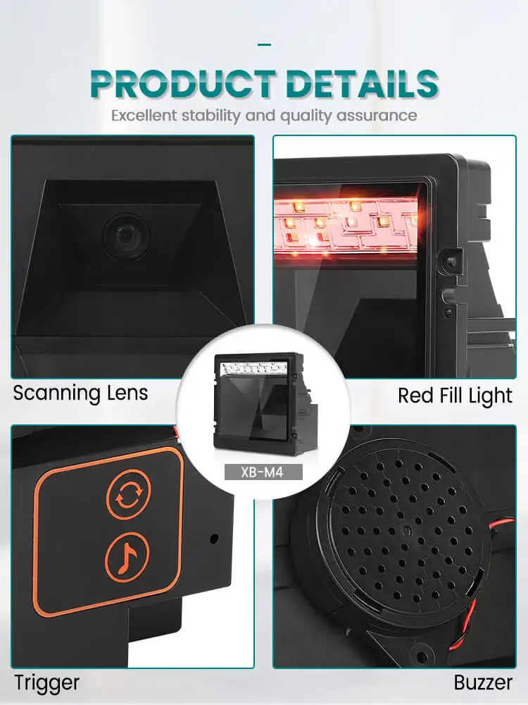 AK-M4 Syble Atek Retail Store 2D Barcode Scanner leitor de código profissional fixo incorporado Scanners Fabricante