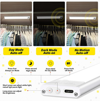 Lumière LED à détecteur de mouvement pour armoire de cuisine, ultra-mince, éclairage intérieur, 3 couleurs, intensité réglable, rechargeable par USB, commande manuelle à distance
