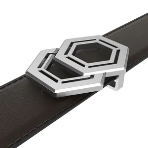 Carosung Custom Shape Logo 35mm 40mm Premium Metal Hexagon Plaque Buckle Stainless Steel Belt Buckles