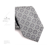 Hochwertige 7,5 CM Klassische Herren-Krawatte Silber Hellgrau Gentleman Retro-Stil Hemd Anzug Gewebte Jacquard Business Mode-Krawatte