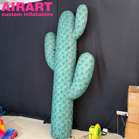 Ballon gonflable en forme de tube de cactus vert, taille sur mesure