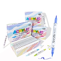 Marqueurs permanents double pointe Graffiti, 60 couleurs, pointe pinceau, peinture acrylique, ensemble de stylos marqueurs d'art, double pointe acrylique, marqueurs d'art
