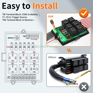 Tiếp Sức Hộp Cầu Chì 12V Ô Tô Phổ Cầu Chì Bảng Điều Chỉnh Với 6 Cách Rơ Le Và 14 Pcs ATC/ATO Lưỡi Cầu Chì - Product Image 4