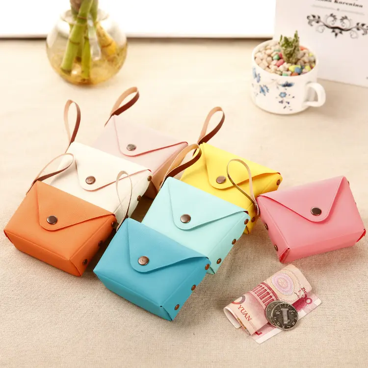women ladies girls cute zipper coin cash money card wallet holder pouch mini pvc leather coin purse with handle