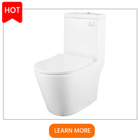 WC en céramique moderne ARROW pour hôtel, à poser au sol, avec siphon en S, cuvette ronde à double chasse, deux pièces