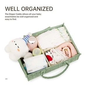 Tote Baby Diaper Caddy Organizer <b>Basket</b> <b>Storage</b> <b>for</b> Baby Essentials Diaper Changing Pad <b>Basket</b> <b>Storage</b> Bag - Product Image 4