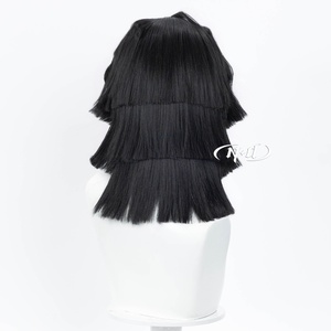 Peluca de <span class=keywords><strong>Cosplay</strong></span> de <span class=keywords><strong>Iguro</strong></span> Obanai de la Marca ND, para Comic-con, Halloween, Disfraces, Resistente al Calor, Sin Encaje - Product Image 4