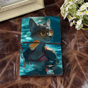 Cuaderno de oficina hecho a mano A6, papel Vintage grueso, regalo Ideal <span class=keywords><strong>para</strong></span> adultos que trabajan con gafas de sol de zorro, <span class=keywords><strong>Bikini</strong></span> de paletas impreso en - Product Image 2