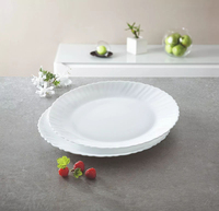 Assiette en verre opale blanc résistant à la chaleur bol tasse et soucoupe ensemble verrerie opale opaline assiette opaline ensemble de vaisselle