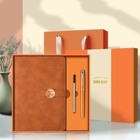 Ensemble de papeterie de bureau, bloc-notes A5 en PU avec boucle magnétique et stylo en métal, logo personnalisé, cadeau promotionnel d'entreprise