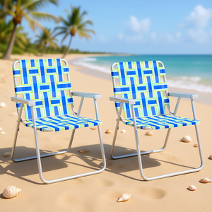 Chaise de plage pliable 2 pièces Db, cadre en aluminium, tissu Oxford, pour camping, pique-nique, jardin, pêche, parc - Product Image 2