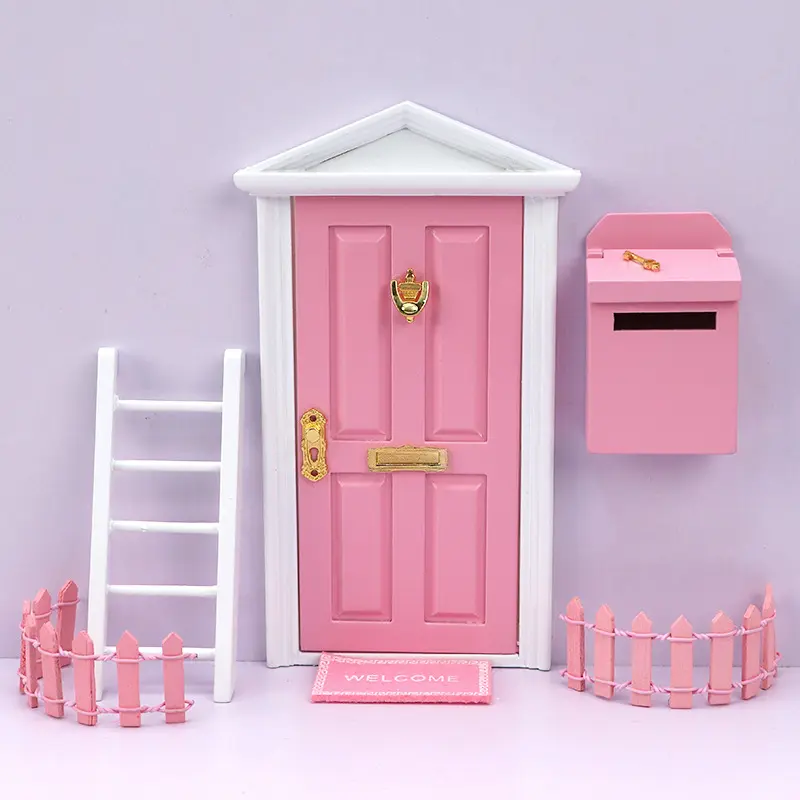 Mini accessori per mobili per casa delle bambole fata porta scala recinzione cassetta delle lettere scena in miniatura