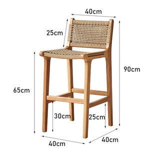 <span class=keywords><strong>Sillas</strong></span> <span class=keywords><strong>Altas</strong></span> <span class=keywords><strong>de</strong></span> <span class=keywords><strong>Comedor</strong></span> <span class=keywords><strong>de</strong></span> Diseño Reciente en Madera Maciza y Tejido <span class=keywords><strong>de</strong></span> Ratán para Ocio - Product Image 6