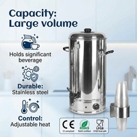 Chauffe-eau électrique commercial en acier inoxydable de 20 L et chauffe-vin/thé avec tube chauffant