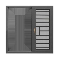 Ventana Abatible de Aluminio Estilo Americano, Doble Vidrio, Aislamiento Térmico, Insonorización, Ahorro de Energía para Casa o Villa