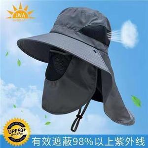 Sombrero para el sol al aire libre con solapa para el cuello UPF50+, transpirable, protección UV para hombres y mujeres, para pesca, ciclismo, uso en verano. - Product Image 1