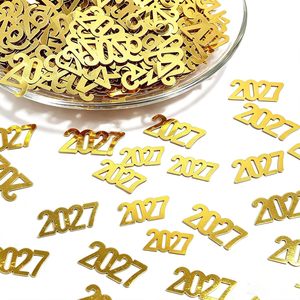 Confeti Dorado para Mesa de Año Nuevo 2027, Confeti de Bienvenida 2027 para Decoración de Fiestas de Fin de Año y Vacaciones de Invierno - Product Image 1