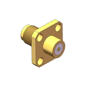 موصل أنثى SMA KFD سلسلة 18GHz 4-hole Flange RF موصل