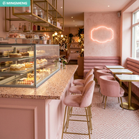 Meubles de restaurant de luxe modernes : table et chaise, conception complète, service d'approvisionnement unique, vitrine à gâteaux pour pâtisserie