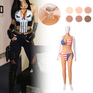Body de Silicona sin Mangas con Cierre en la Cabeza, Copa C-G, Senos Grandes Artificiales Realistas, para Hombres que se Disfrazan de Mujeres, Cosplay - Product Image 1