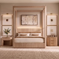 Cadre de lit en bois massif sur mesure, taille King ou Queen, mobilier de chambre à coucher moderne en bois pour la maison ou l'hôtel